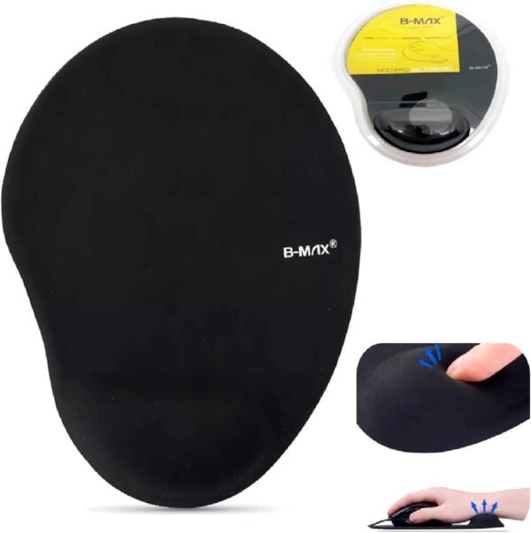 Mouse Pad B-max almofada gel ergonômico Bm751 De Tecido Tamanho M 22x26x1.5cm Preto, mousepad tecido
