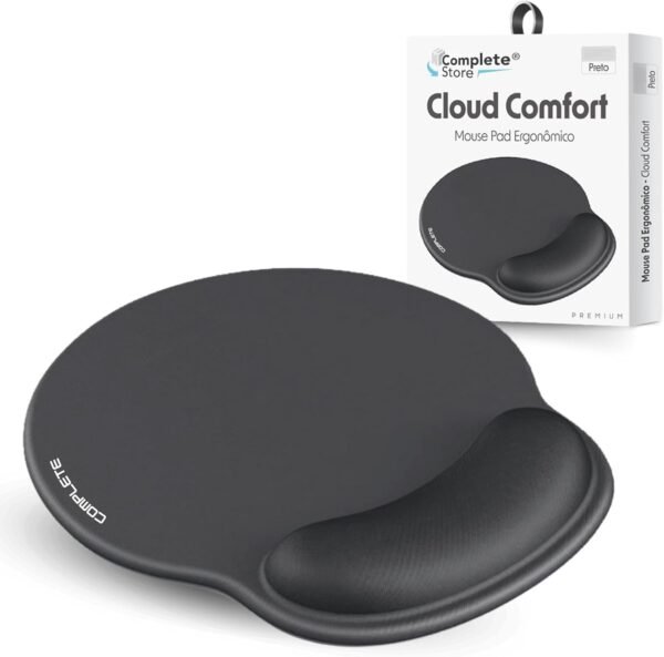 Mouse Pad Ergonômico com Apoio de Pulso em Gel, Base Antiderrapante, Conforto e Precisão para Escritório, Home Office, Jogos e Longas Horas de Uso no Computador - Complete Store®