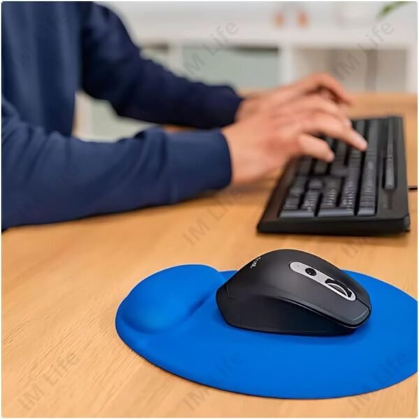 Mouse Pad Ergonômico com Apoio em Gel para Punho Antiderrapante, Confortável e Compatível com Todos os Tipos de Mouse (Preto) - Imagem 2