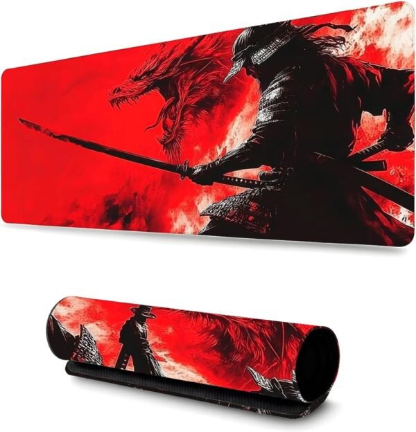 Mouse Pad Gamer Profissional Confortável Antiderrapante Escritório e Games 90x40 - Samurai
