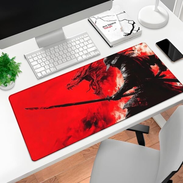 Mouse Pad Gamer Profissional Confortável Antiderrapante Escritório e Games 90x40 - Samurai - Imagem 2