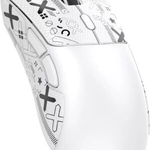 Mouse Sem Fio Gamer Attack Shark R1 18000dpi Paw3311 Tri Mode 1000hz, Pixart Paw3311 Ultraleve 3 Conexões (Branco)