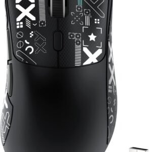 Mouse Sem Fio Gamer R1 18000dpi Paw3311 Tri Mode 1000hz, Pixart Paw3311 Ultraleve 3 Conexões (Preto)
