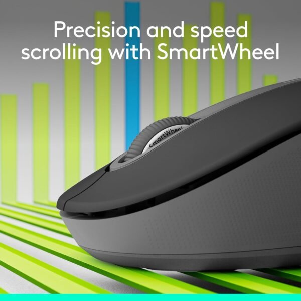 Mouse Sem Fio Logitech Signature M650 L Left para Canhotos com Design de Tamanho Padrão, Clique Silencioso, Botões Laterais Personalizáveis, Conexão USB e Bluetooth - Grafite - Imagem 2