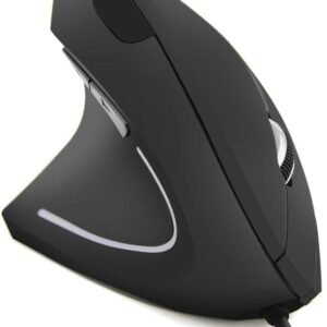 Mouse canhoto, mouse ergonômico vertical USB com fio 800/1200/1600 DPI óptico 6 botões mouse para jogos para PC laptop computador desktop Mac (mão esquerda)