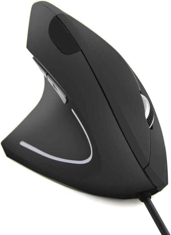 Mouse canhoto, mouse ergonômico vertical USB com fio 800/1200/1600 DPI óptico 6 botões mouse para jogos para PC laptop computador desktop Mac (mão esquerda)