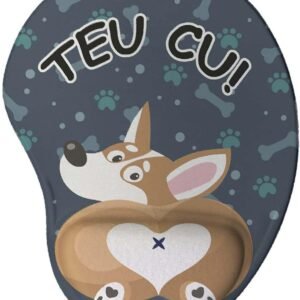 Mouse pad Ergonômico Cachorro Teu Cu Presente Criativo cor:Azul