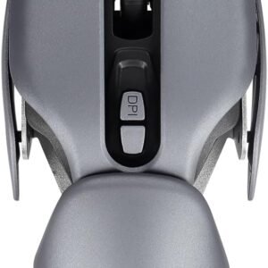 Mouse sem fio recarregável, mouse legal em forma de lagostim, 1600DPI 4 botões, mouse óptico sem fio ergonômico portátil com receptor USB para laptop, PC, computador, escritório, casa, presente (Gery)