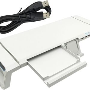 NANU SHOP Base Gamer Multifuncional para Monitor com Portas USB 9 Modos de Luzes LED Altura Ergonômica e Compartimentos Integrados