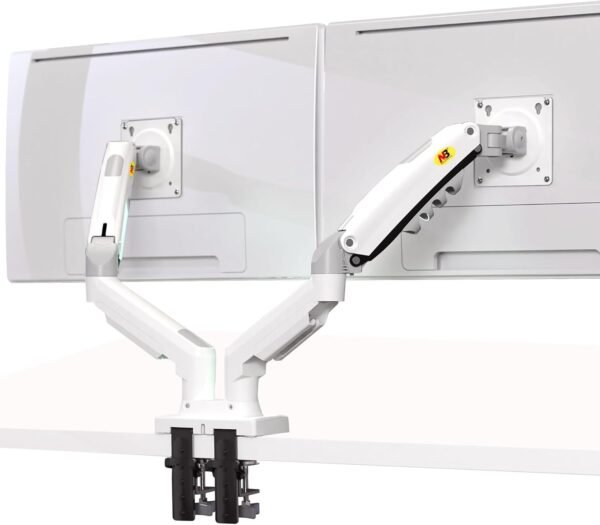 NB North Bayou Suporte de mesa para monitor duplo, braço giratório para monitor de computador de movimento completo para duas telas de 17 a 27 polegadas com capacidade de carga de 4,4 ~ 9 kg para cada