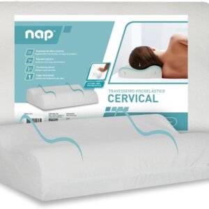 Nap Travesseiro Nasa Ortopédico Cervical Comfort Viscoelástico D40 Espuma YellowTec Premium Capa Super Plush Hipoalergênico para fronha 50x70cm - Branco