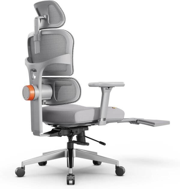 Newtral Cadeira de escritório ergonômica – Cadeira de mesa de escritório em casa, suporte lombar de acompanhamento automático, apoio de braço 4D, profundidade do assento e altura ajustáveis para ficar