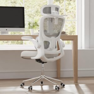 Novilla Cadeira de escritório ergonômica, cadeira de jogos com encosto alto com almofada de espuma moldada espessa, suporte lombar ajustável, cadeira giratória para jogos de computador com encosto de