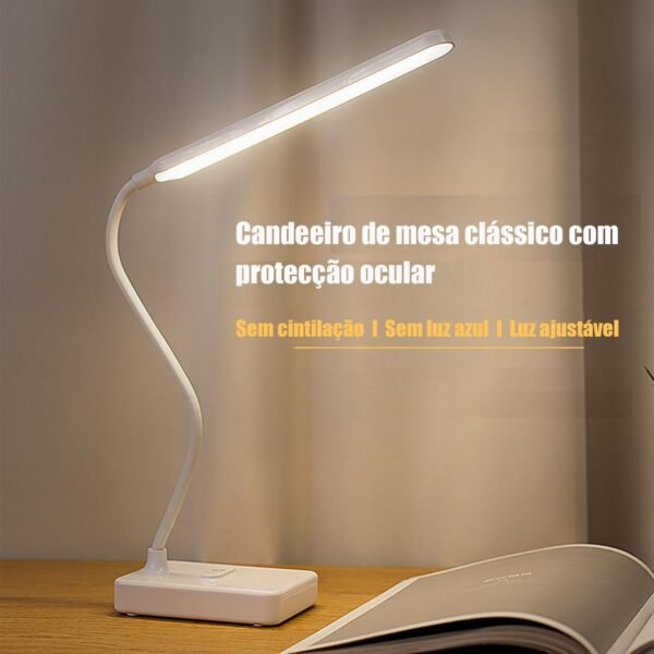 OPWAOTO Luminária de Mesa, Luminária Led Recarregável, Luminária Escritório, Abajur de Mesa Moderno,Touch Sensível (Branco-GT9) - Imagem 2