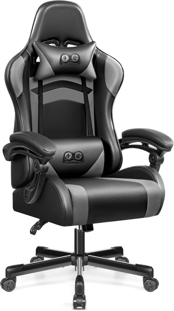 OneGame Cadeira ergonômica para jogos, cadeira de computador com encosto alto, cadeira de jogo ajustável em altura com encosto ajustável, cadeira de escritório para jogos estilo corrida com encosto de