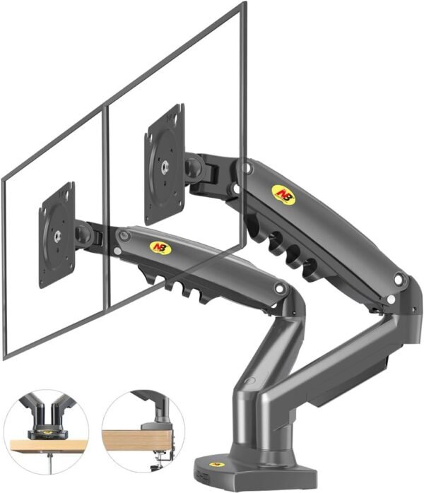 PIX Suporte 2 Monitores 17 a 27 Articulado com Pistão a Gás F160 NB - Imagem 2