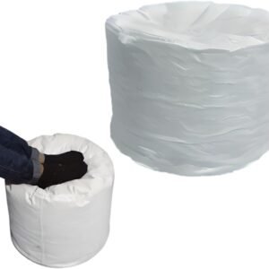 Peseira Corino Cheia Apoio de Pé Descanso Almofadão Conforto Ergonômico Puff Escritório (Branco)