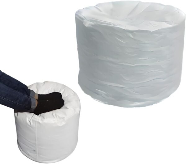 Peseira Corino Cheia Apoio de Pé Descanso Almofadão Conforto Ergonômico Puff Escritório (Branco)