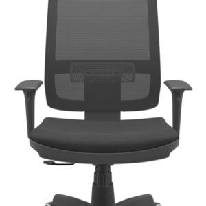 Plaxmetal, Cadeira Escritório Presidente Brizza NR17 Mecanismo Relax Assento Poliéster Apoio de Cabeça Plaxmetal Preta