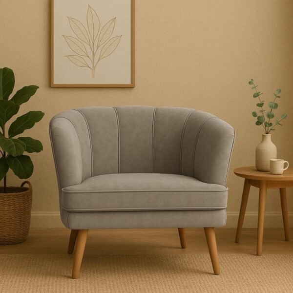 Poltrona Cadeira Decorativa para Sala de Espera Recepção Resistente Ergônomica MOBLAN decor (Cappuccino) - Imagem 2