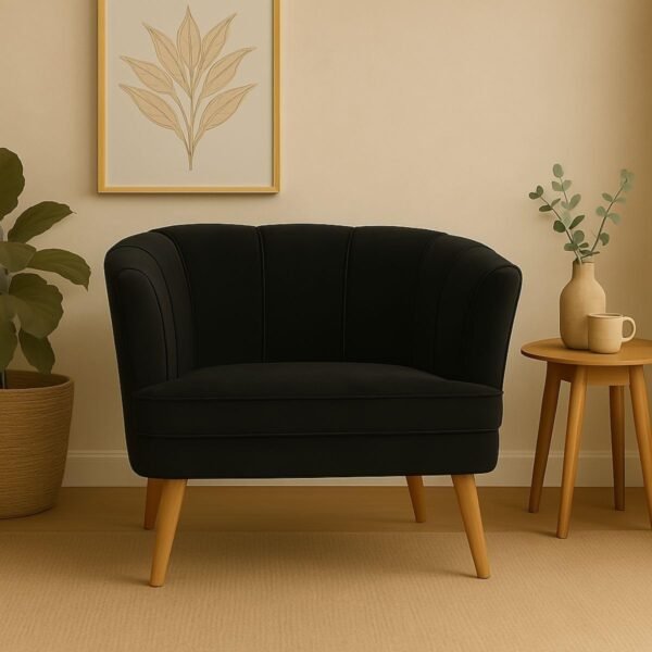 Poltrona Cadeira Decorativa para Sala de Espera Recepção Resistente Ergônomica MOBLAN decor (Preto) - Imagem 2