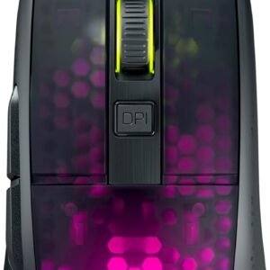 ROCCAT Mouse para jogos Burst Pro PC, interruptores ópticos, mouse de computador ergonômico super leve, iluminação RGB, roda de rolagem Titan, concha biônica, pegada, sensor de olho de coruja, DPI de