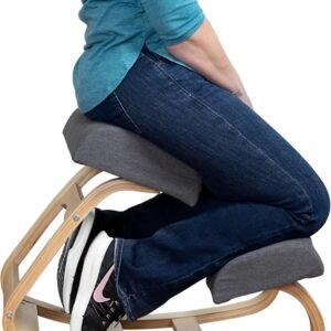 RRI Goods Cadeira Ergonômica de Escritório Acolchoada Confortável com Suporte Postural, Banco de Balanço Angular e Assento Equilibrado, Alí́vio Natural para Dor no Pescoço ou Nas Costas