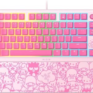Razer Teclado para jogos Ornata V3 TKL: teclas de perfil baixo - Interruptores de membrana mecânica - Teclas revestidas com UV - Teclas de mídia retroiluminadas - Iluminação RGB de 8 zonas - Cinta