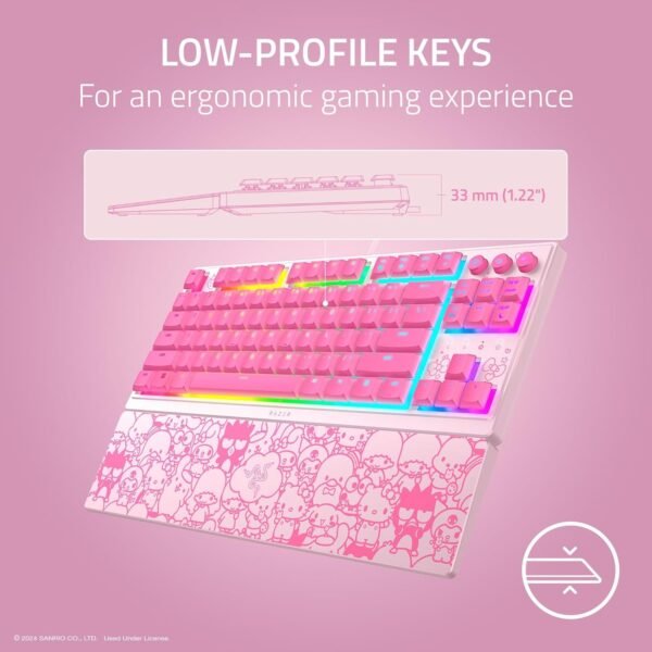 Razer Teclado para jogos Ornata V3 TKL: teclas de perfil baixo - Interruptores de membrana mecânica - Teclas revestidas com UV - Teclas de mídia retroiluminadas - Iluminação RGB de 8 zonas - Cinta - Imagem 2