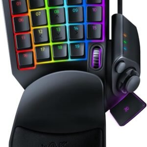 Razer Teclado para jogos Tartarus Pro: Interruptores analógico-ópticos – 32 teclas programáveis – Iluminação Chroma RGB personalizável – Macros programáveis – Sensível à pressão de