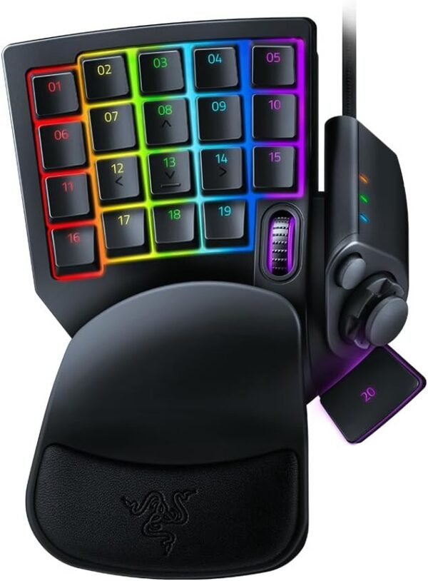 Razer Teclado para jogos Tartarus Pro: Interruptores analógico-ópticos – 32 teclas programáveis – Iluminação Chroma RGB personalizável – Macros programáveis – Sensível à pressão de