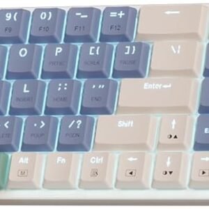 Redragon BS135 Wireless Keyboard and Mouse Combo, 75% 78 Keys 2.4Ghz Wireless Low-Profile Mechanical Keyboard w/Rechargeable Battery, Single Blue Blacklight, 2400 DPI Ergonomic Mouse (Lollipop Blue)