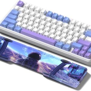 SELORSS Astronaut Descanso de pulso de teclado de acrílico, 68 teclas, teclado mecânico, apoio ergonômico para as mãos, para teclado de computador, escritório e casa