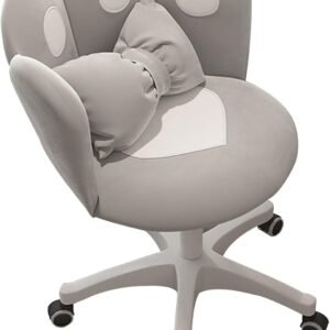 SYCARPET Linda cadeira de computador com design em forma de pétala para casa, escritório, cadeira giratória, respirável, de veludo, para maquiagem, cadeira de estudante