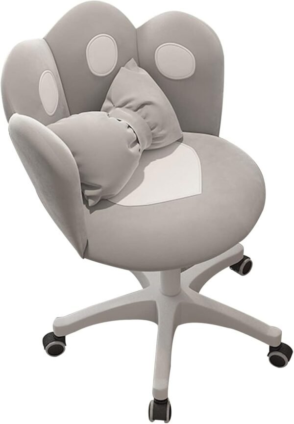 SYCARPET Linda cadeira de computador com design em forma de pétala para casa, escritório, cadeira giratória, respirável, de veludo, para maquiagem, cadeira de estudante