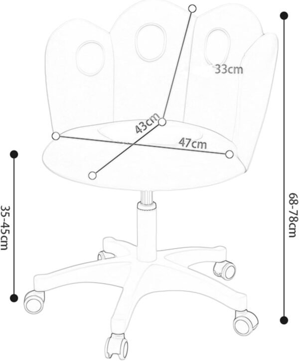 SYCARPET Linda cadeira de computador com design em forma de pétala para casa, escritório, cadeira giratória, respirável, de veludo, para maquiagem, cadeira de estudante - Imagem 2