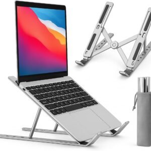Suporte Ajustável para Notebook – Base Ergonômica Antiderrapante e Dobrável para Apoio de Notebook, Suporte MacBook e Laptops – Compatível com Todas as Marcas, Ideal para Trabalho e Home Office