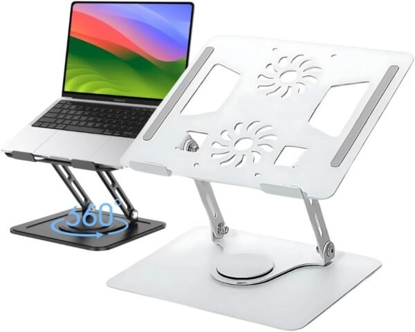 Suporte Articulado para Notebook e Tablet – Rotação 360°, Altura Regulável, Ergonômico, Dobrável e Antiderrapante – Compatível com Dispositivos até 17”