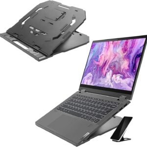 Suporte Lenovo para notebook até 15'' e celular com até 10 níveis de ajuste, Preto