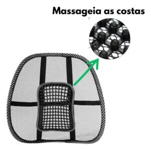 Suporte Lombar Ergonômico, Corretor Postural Ortopédico, Almofada para Cadeira e Carro, Multiuso