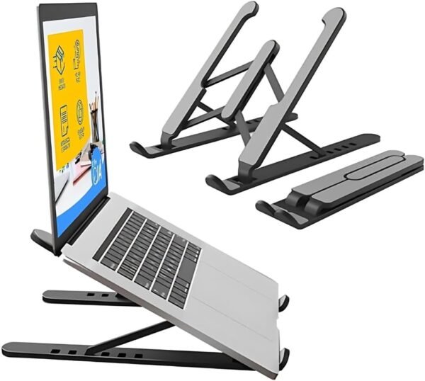 Suporte Notebook Ajustável e Base para Tablet e Netbook - Ergonômico, Dobrável, Regulável, Leve e Apoio Universal - Imagem 2