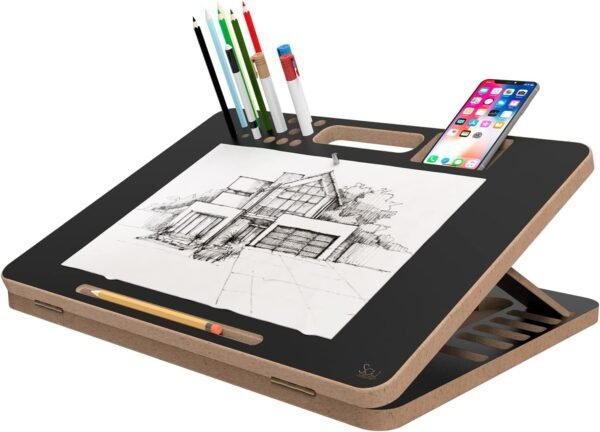 Suporte Notebook Prancheta de Desenho e Suporte Leitura (A4, Preto)