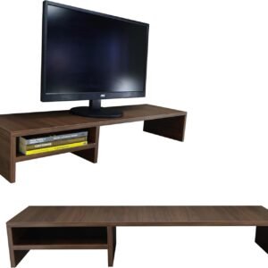 Suporte Para Monitor Elevado Mesa Home Office Setup Gamer Organizador MDF 90cm (Marrom)
