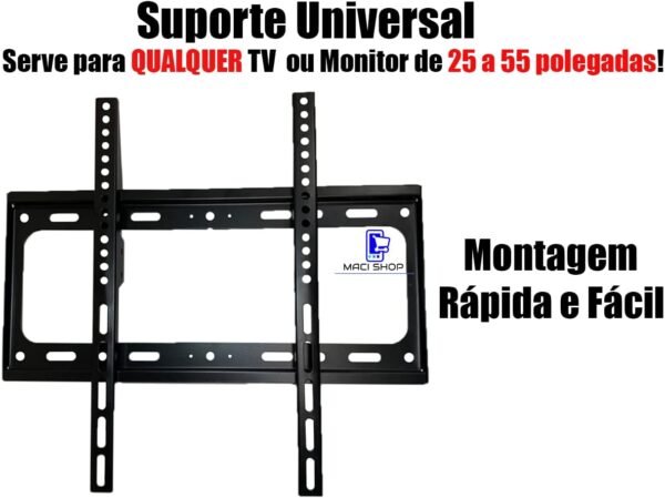 Suporte Para Tv/Monitor De Parede Universal 25 A 55 Pol, MB Tech, Preto - Imagem 2