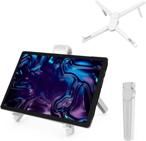 Suporte de Mesa para Celular Notebook e Tablet de Alumínio Ajustável Resistente Dobrável Portátil (Branco)