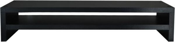 Suporte de Monitor Mdf Ergonômico Com Nicho Elevado Mesa Home Office Setup Gamer Organizador (Preto) - Imagem 2