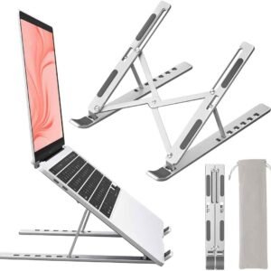 Suporte para Notebook, Dobrável, Ergonômico e Resistente – 7 Níveis de Altura, Portátil, em Metal, Compatível com Notebooks, Macbook, Ipad, Dell, HP e Outros – Até 15"