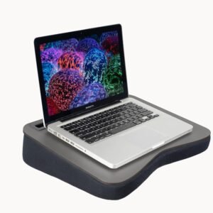 Suporte para Notebook Mesa de Colo Base em Almofada de Espuma com Slot para Celular Tablet e Objetos