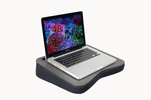 Suporte para Notebook Mesa de Colo Base em Almofada de Espuma com Slot para Celular Tablet e Objetos