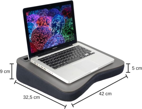 Suporte para Notebook Mesa de Colo Base em Almofada de Espuma com Slot para Celular Tablet e Objetos - Imagem 2